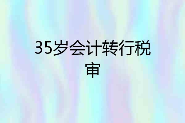 35岁会计转行税审