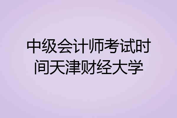 中级会计师考试时间天津财经大学