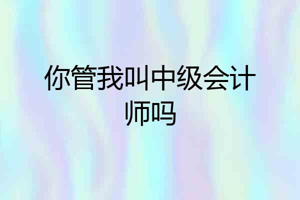 你管我叫中级会计师吗