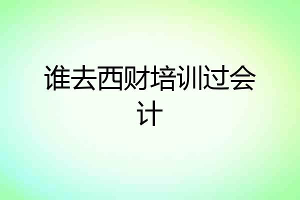 谁去西财培训过会计
