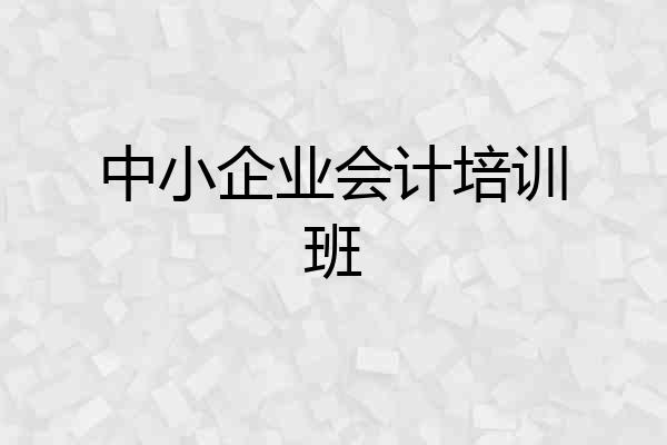 中小企业会计培训班