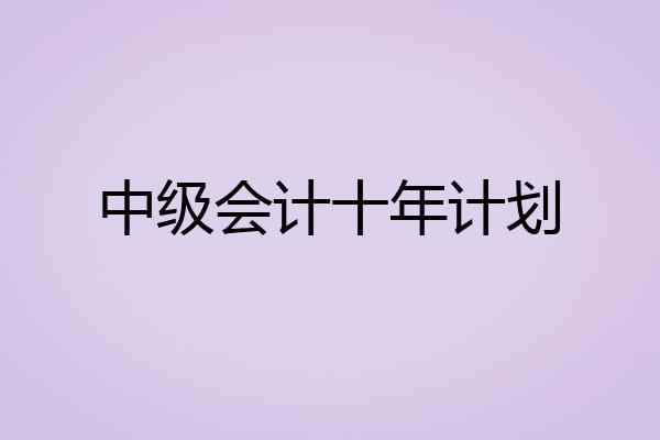 中级会计十年计划