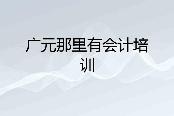 广元那里有会计培训