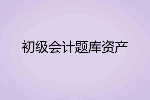 初级会计题库资产