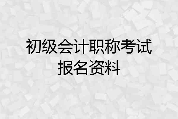 初级会计职称考试报名资料