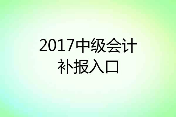 2017中级会计补报入口