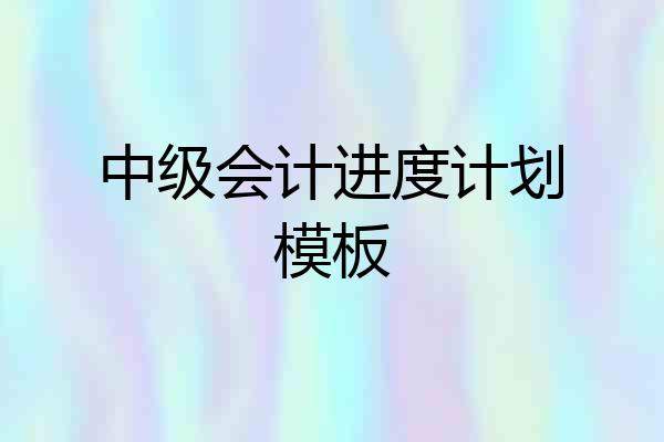 中级会计进度计划模板