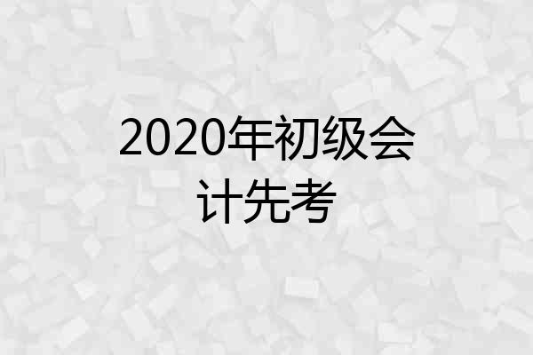 2020年初级会计先考
