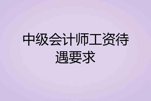 中级会计师工资待遇要求