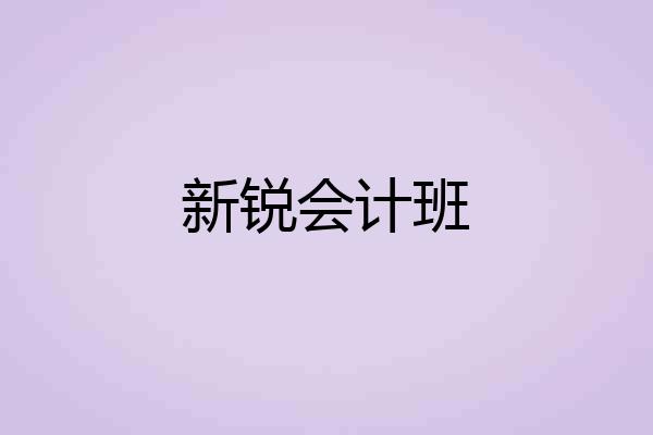 新锐会计班