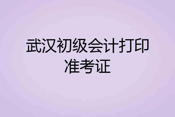 武汉初级会计打印准考证