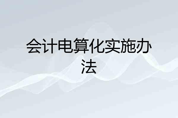 会计电算化实施办法