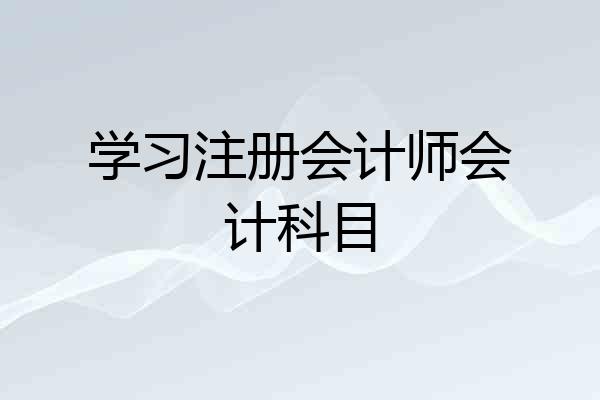 学习注册会计师会计科目