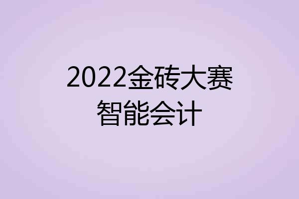 2022金砖大赛智能会计