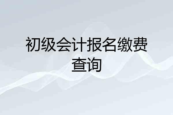 初级会计报名缴费查询