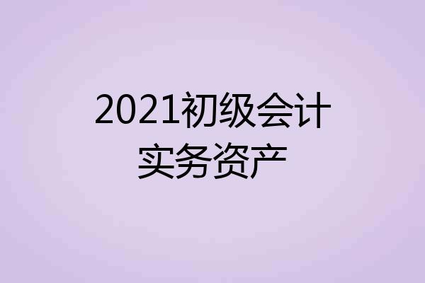 2021初级会计实务资产