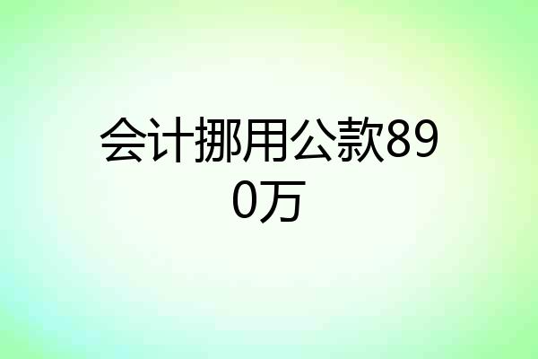 会计挪用公款890万