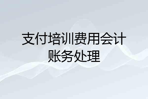 支付培训费用会计账务处理