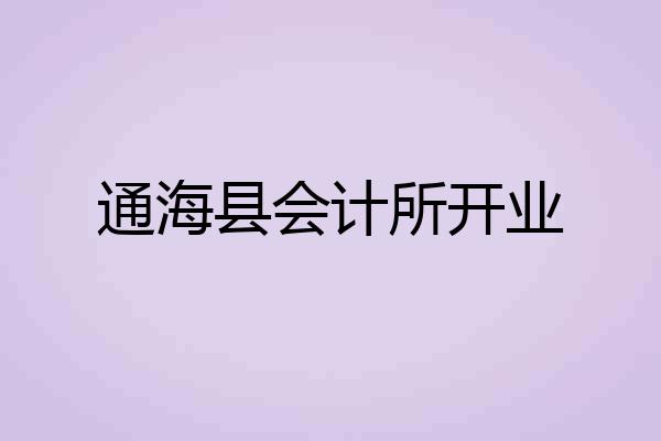 通海县会计所开业