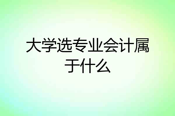 大学选专业会计属于什么