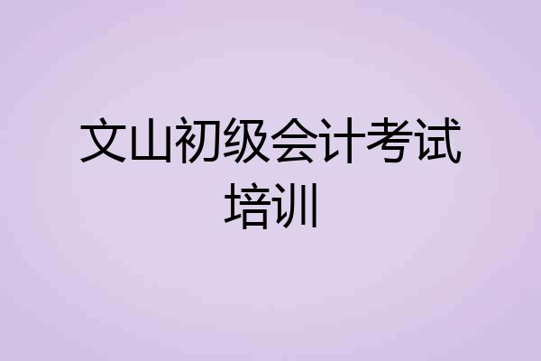 文山初级会计考试培训