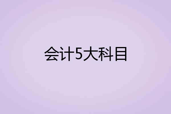 会计5大科目