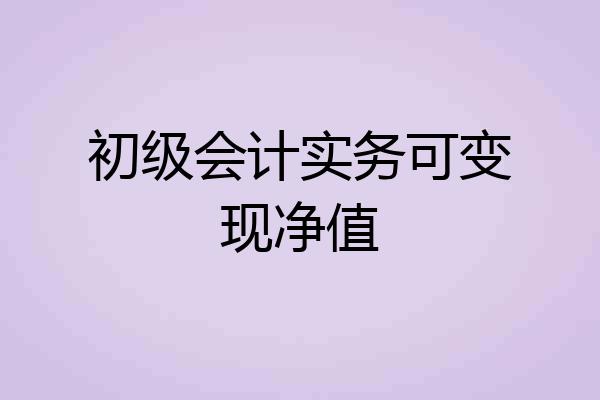 初级会计实务可变现净值