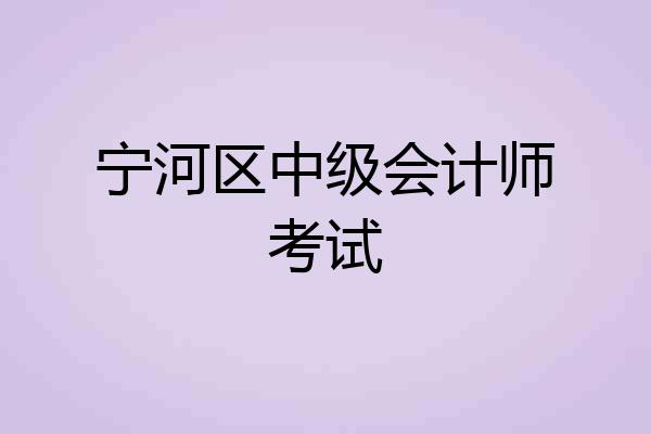 宁河区中级会计师考试