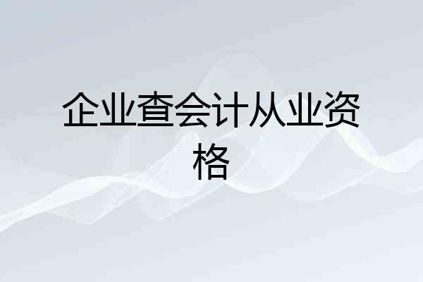 企业查会计从业资格