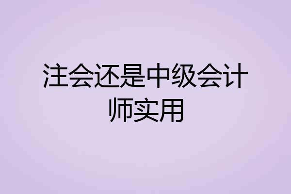 注会还是中级会计师实用