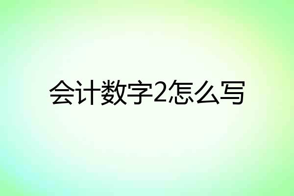 会计数字2怎么写