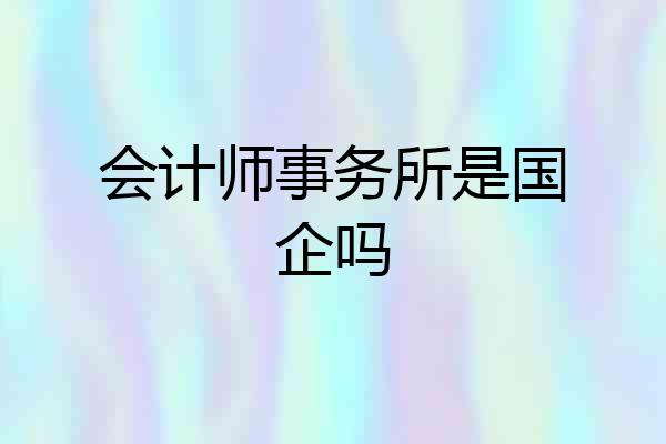 会计师事务所是国企吗
