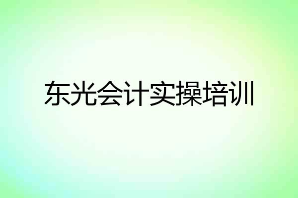 东光会计实操培训