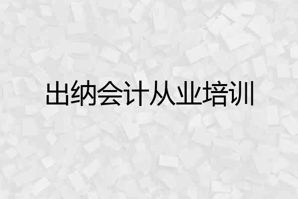 出纳会计从业培训