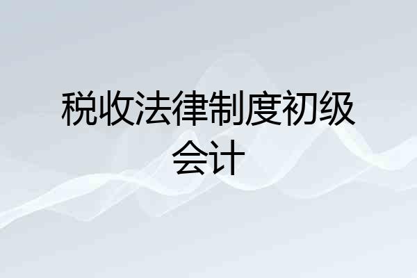 税收法律制度初级会计