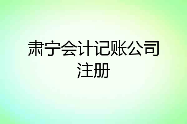 肃宁会计记账公司注册