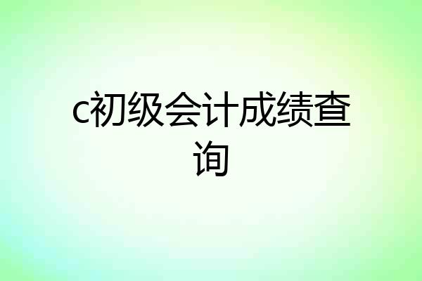 c初级会计成绩查询