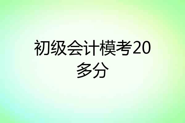 初级会计模考20多分