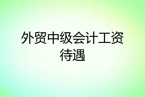 外贸中级会计工资待遇