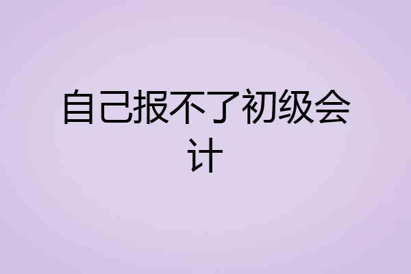 自己报不了初级会计