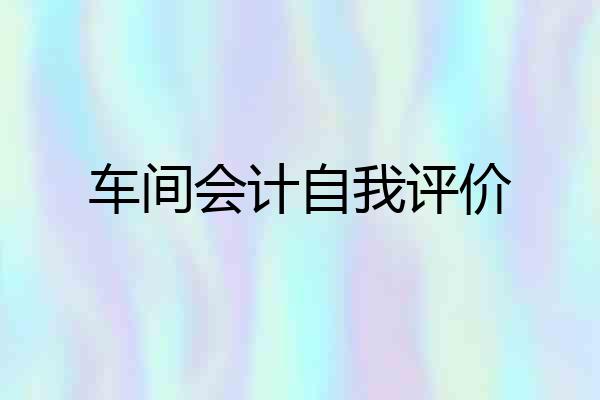 车间会计自我评价