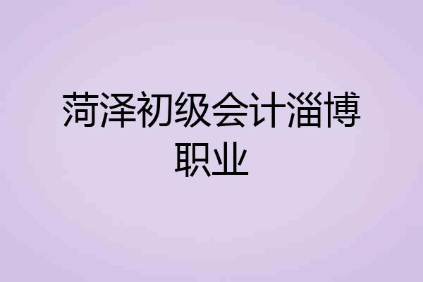 菏泽初级会计淄博职业