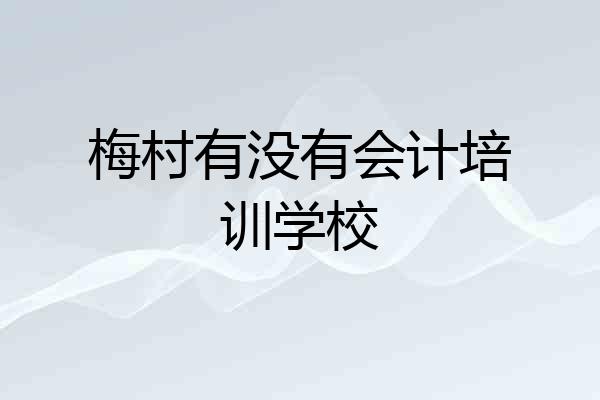 梅村有没有会计培训学校