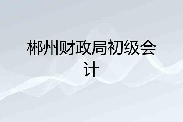 郴州财政局初级会计