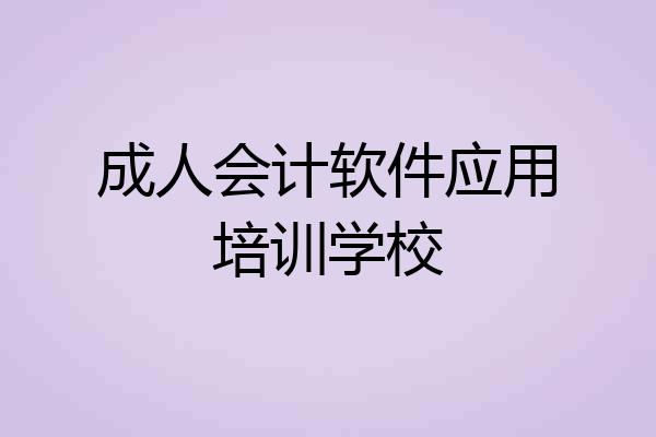 成人会计软件应用培训学校