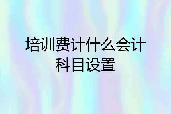 培训费计什么会计科目设置