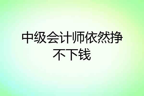 中级会计师依然挣不下钱