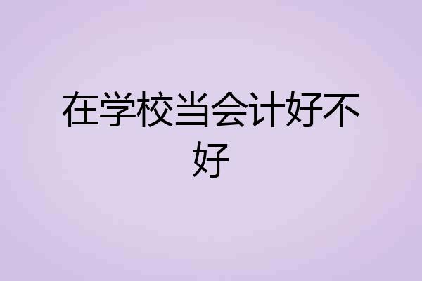 在学校当会计好不好