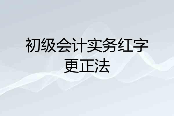 初级会计实务红字更正法