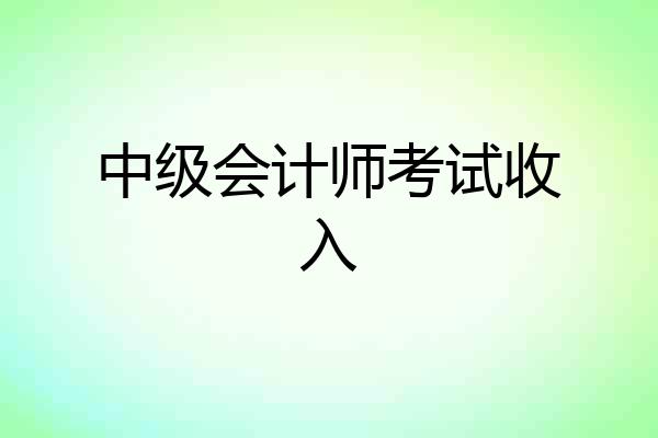 中级会计师考试收入